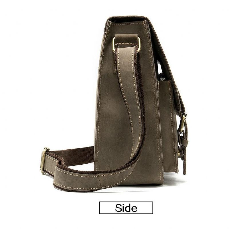 Férfi Aktatáskák Luxus Egzotikus Bőr Vintage Flap Crossbody Aktatáska - Kávé