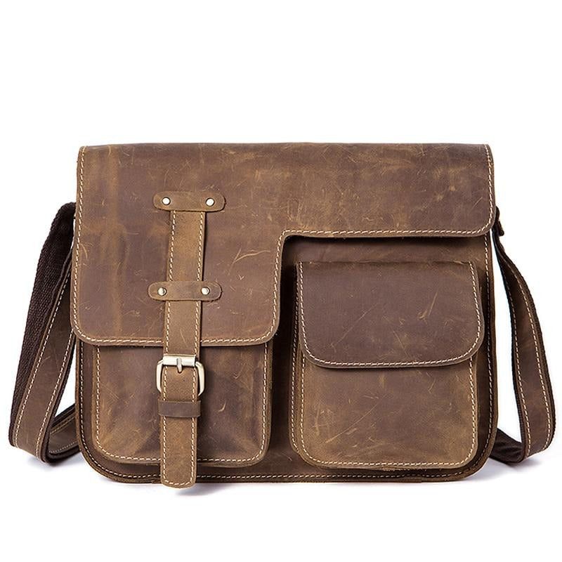 Férfi Aktatáskák Luxus Egzotikus Bőr Vintage Flap Crossbody Aktatáska - Kávé