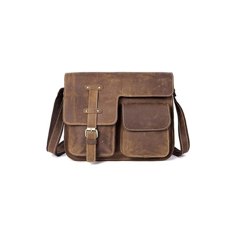 Férfi Aktatáskák Luxus Egzotikus Bőr Vintage Flap Crossbody Aktatáska - Kávé