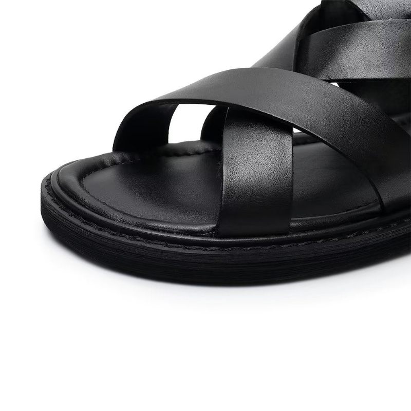 Férfi Alkalmi Cipő Roman Peep Toe Szandál - Fekete