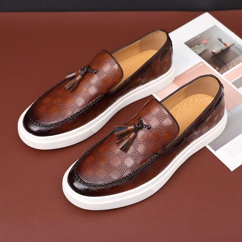 Férfi Alkalmi Cipők Slip-on Platform Bojt - Barna