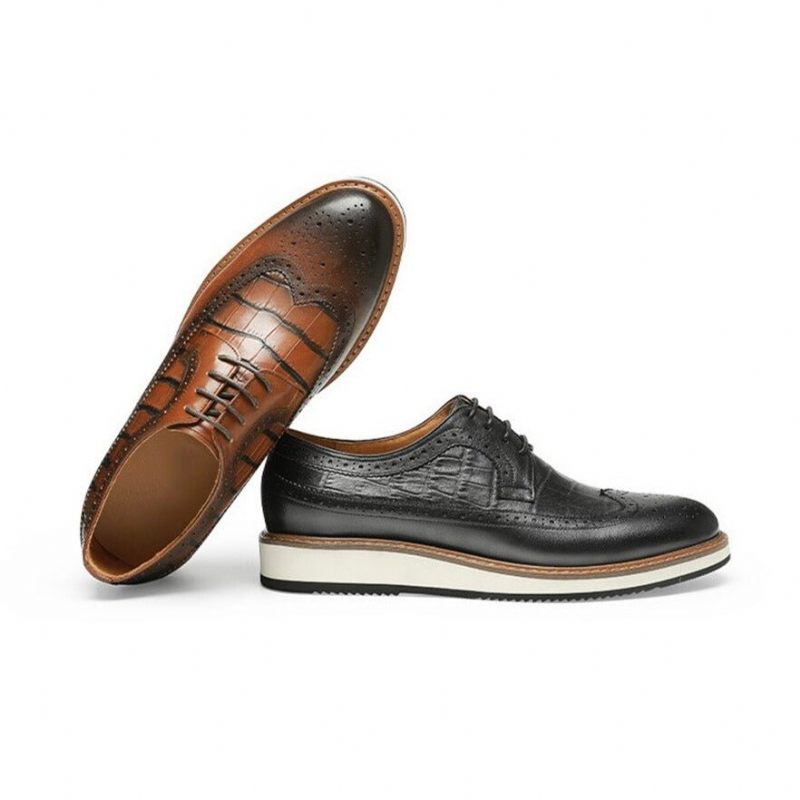 Férfi Alkalmi Cipők Tehénbőr Designer Brogue - Fekete