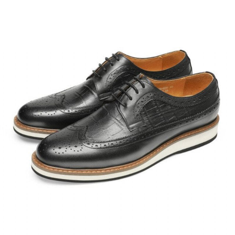 Férfi Alkalmi Cipők Tehénbőr Designer Brogue - Fekete