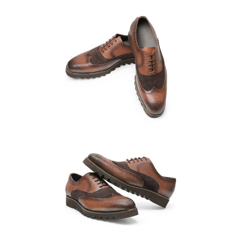 Férfi Formális Cipő Alligator Luxus Wingtip Brogue Alkalmi - Kávé