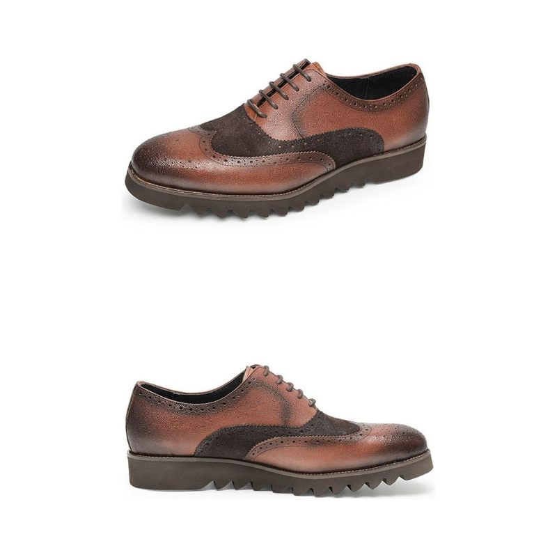 Férfi Formális Cipő Alligator Luxus Wingtip Brogue Alkalmi - Kávé