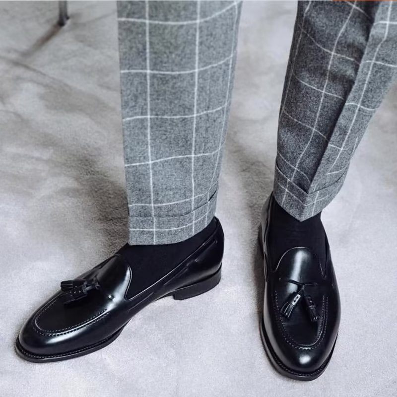 Férfi Formális Cipő Elegáns Bojt Brogue Stílusú Bőr Oxford - Fekete