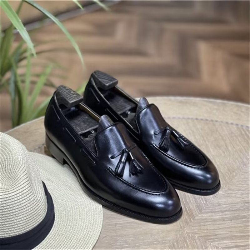 Férfi Formális Cipő Elegáns Bojt Brogue Stílusú Bőr Oxford - Fekete