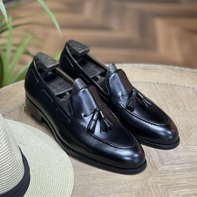 Férfi Formális Cipő Elegáns Bojt Brogue Stílusú Bőr Oxford - Fekete