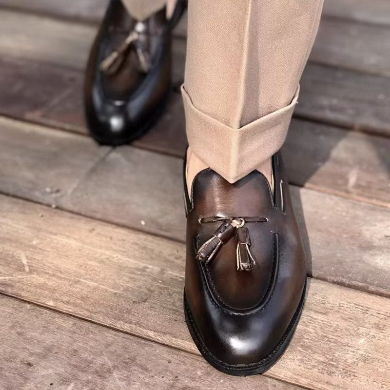 Férfi Formális Cipő Elegáns Bojt Brogue Stílusú Bőr Oxford - Kávé