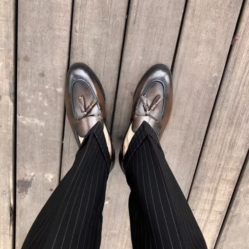 Férfi Formális Cipő Elegáns Bojt Brogue Stílusú Bőr Oxford - Kávé