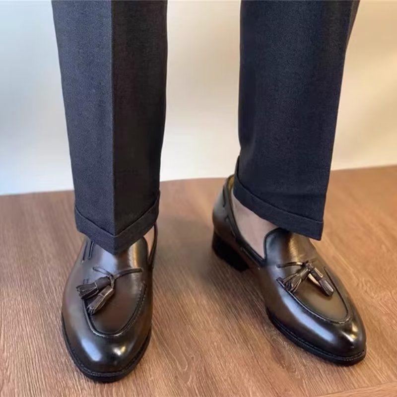 Férfi Formális Cipő Elegáns Bojt Brogue Stílusú Bőr Oxford - Kávé