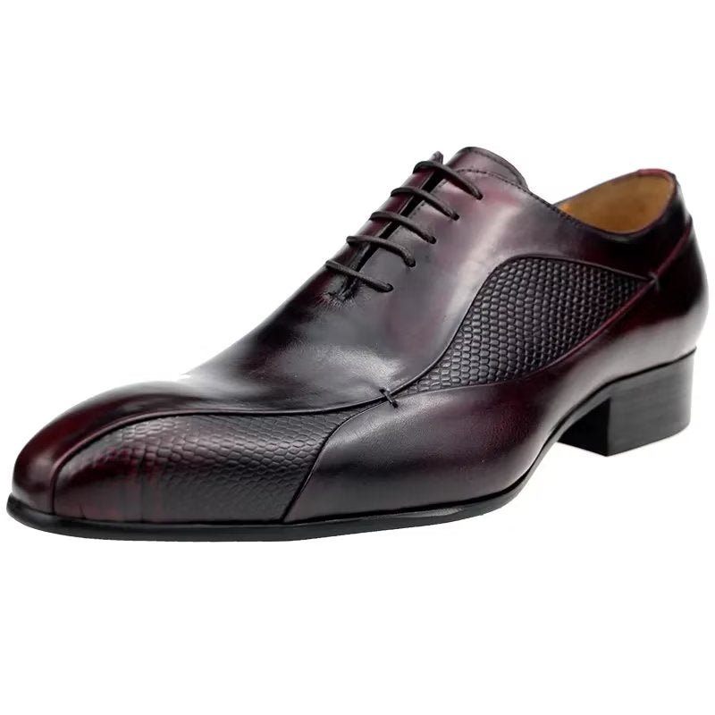 Férfi Formális Cipő Elegáns Brogue Nuptial Oxford Bőrcipő - Piros