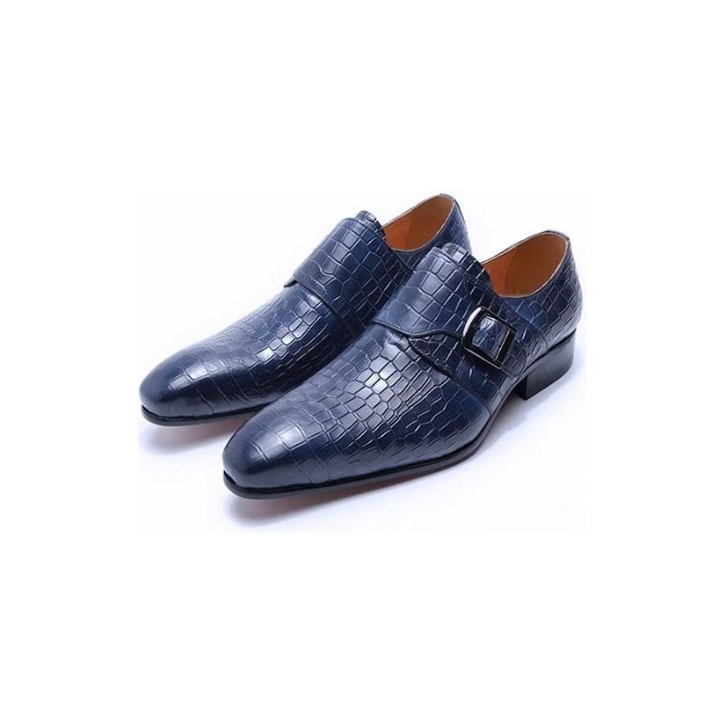 Férfi Formális Cipő Elegáns Luxus Croc Monkstrap Ruhacipő - Kék