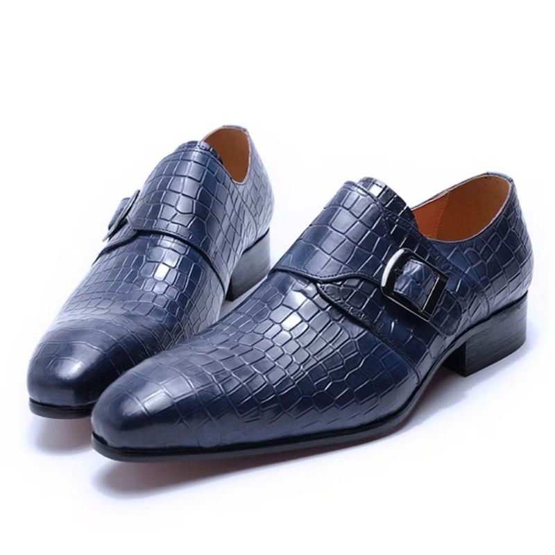 Férfi Formális Cipő Elegáns Luxus Croc Monkstrap Ruhacipő - Kék