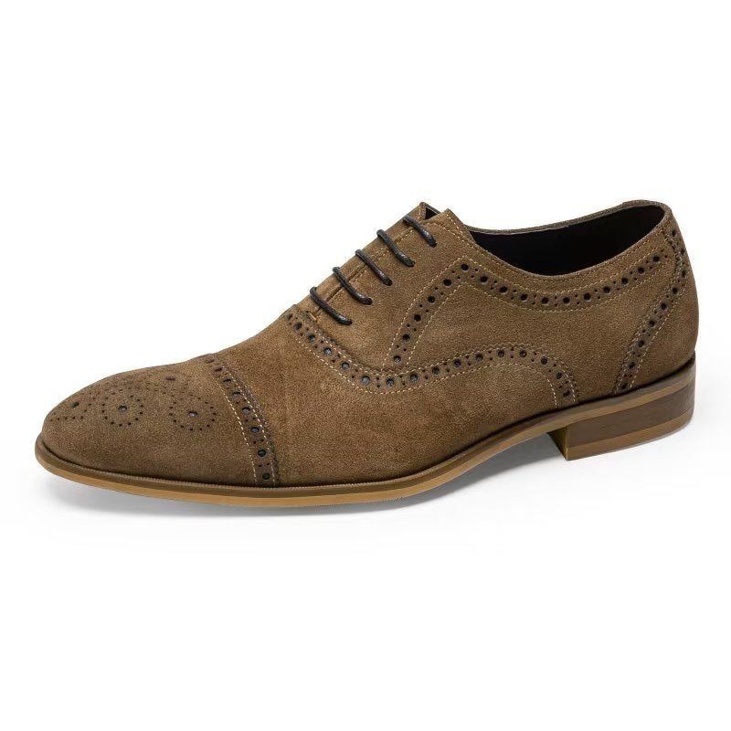 Férfi Formális Cipő Elegáns Textúrájú Fűzős Ruha Brogues - Kávé