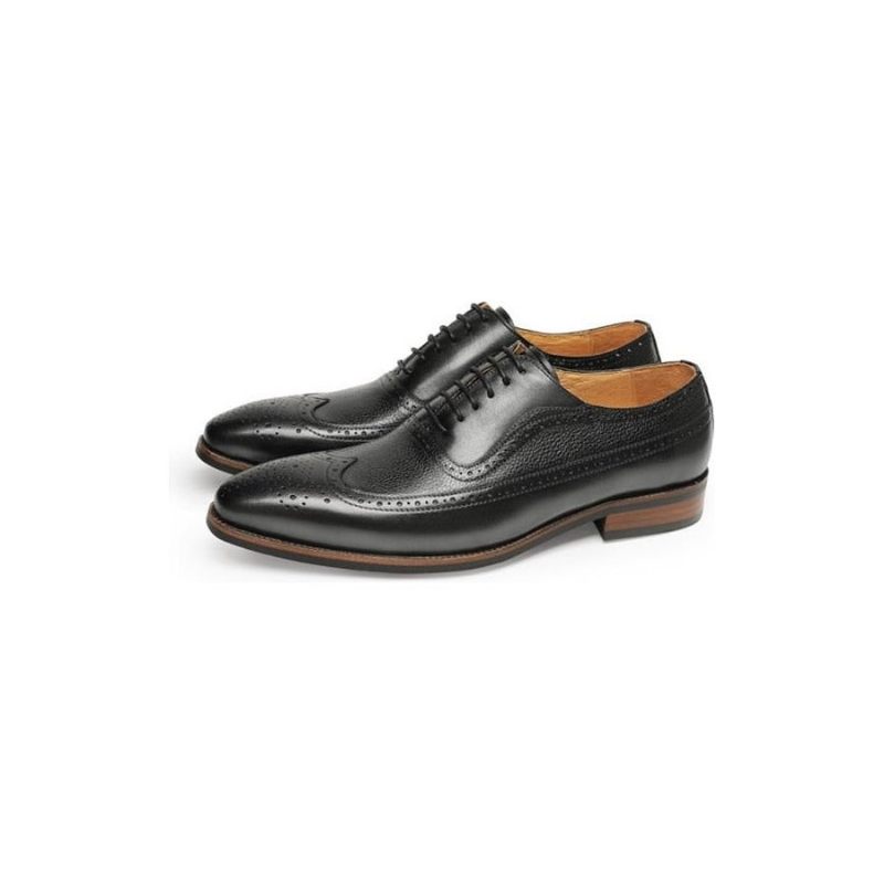 Férfi Formális Cipő Hegyes Fűzős Brogues - Fekete