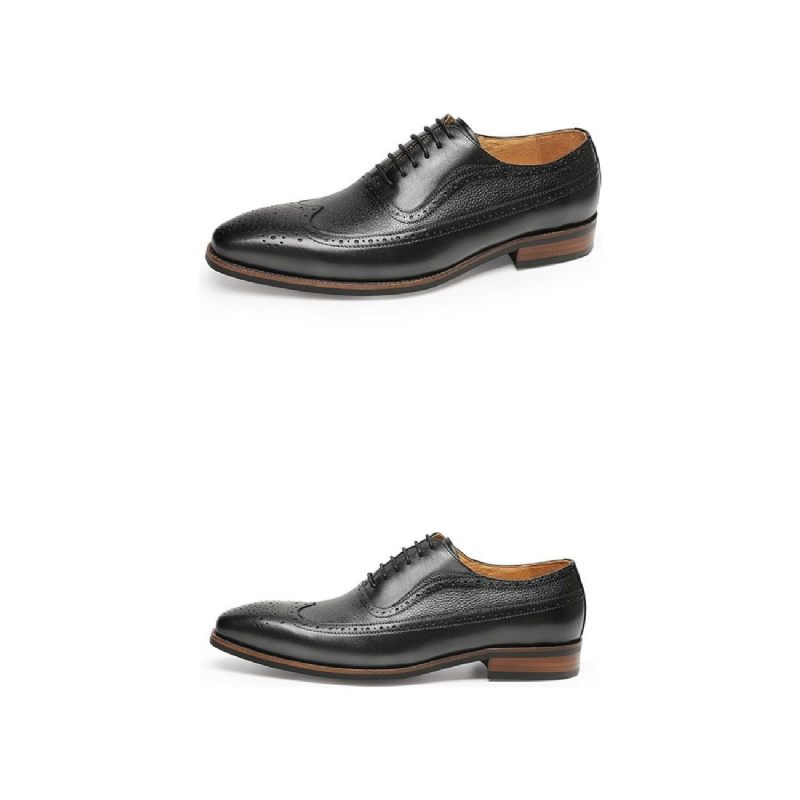 Férfi Formális Cipő Hegyes Fűzős Brogues - Fekete