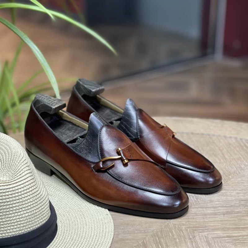 Férfi Formális Cipő Klasszikus Brogue Slip-ons - Barna