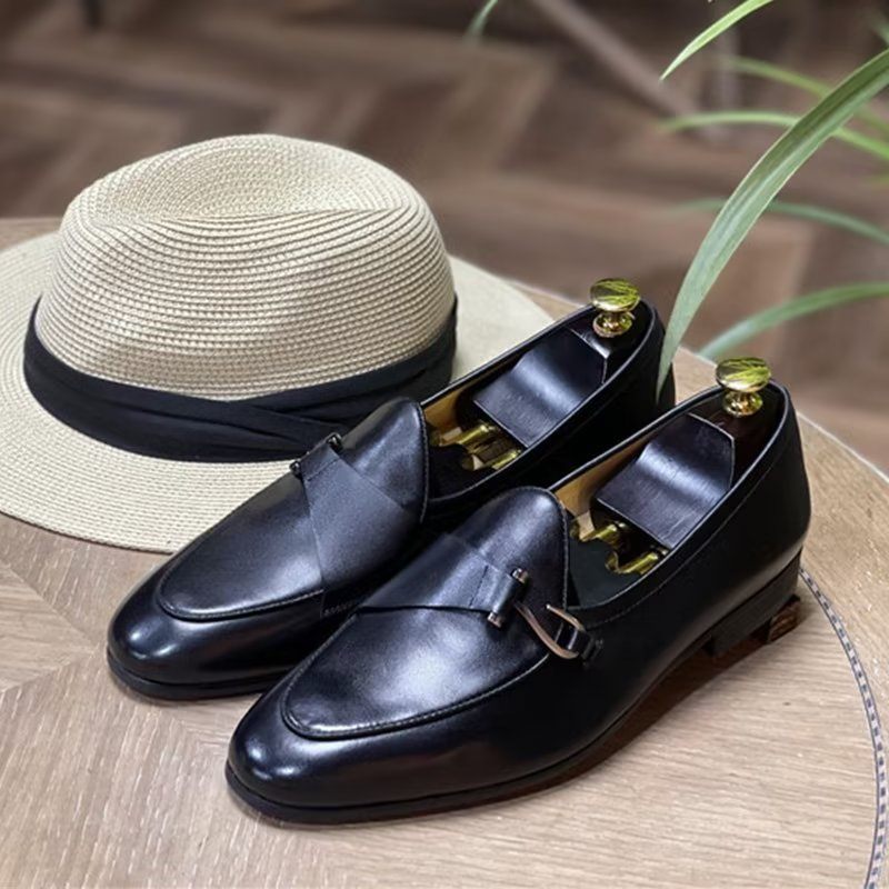 Férfi Formális Cipő Klasszikus Brogue Slip-ons - Kék