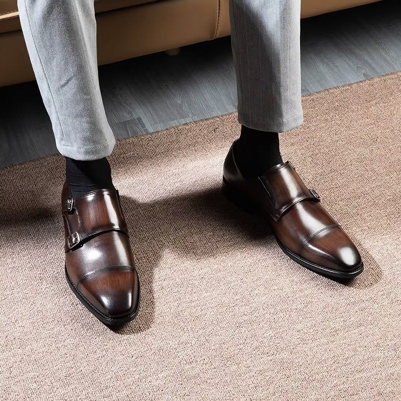 Férfi Formális Cipő Monkstrap Ruhacipő - Kávé