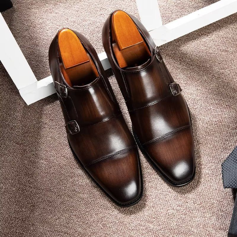 Férfi Formális Cipő Monkstrap Ruhacipő - Kávé