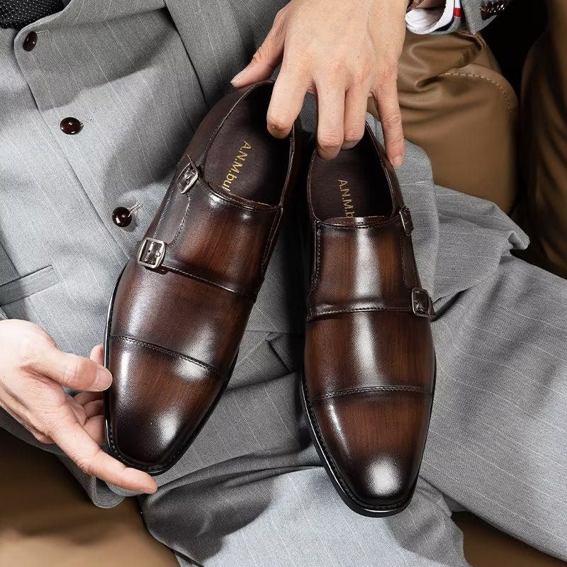 Férfi Formális Cipő Monkstrap Ruhacipő - Kávé