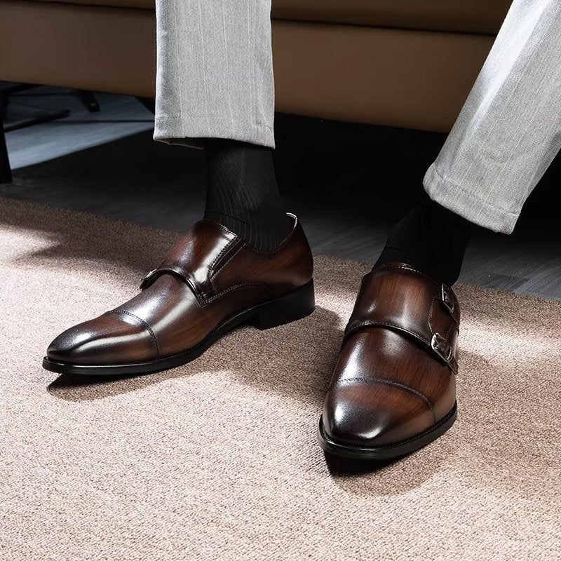 Férfi Formális Cipő Monkstrap Ruhacipő - Kávé