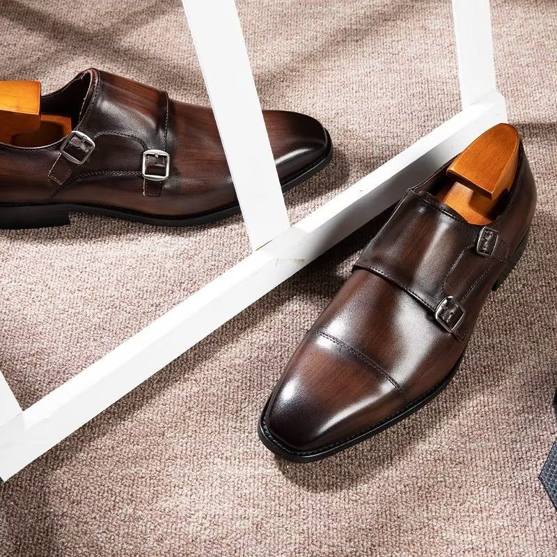 Férfi Formális Cipő Monkstrap Ruhacipő - Kávé