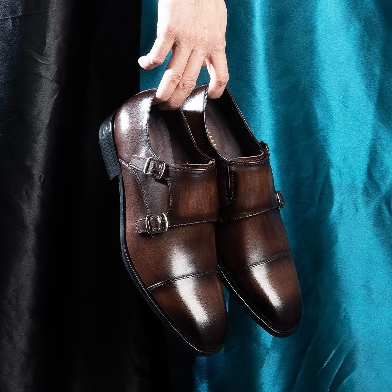 Férfi Formális Cipő Monkstrap Ruhacipő - Kávé