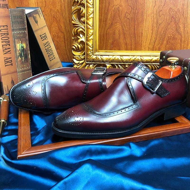 Férfi Formális Cipő Wingtip Oxford Ruhacipő Exquisite Elegance - Piros