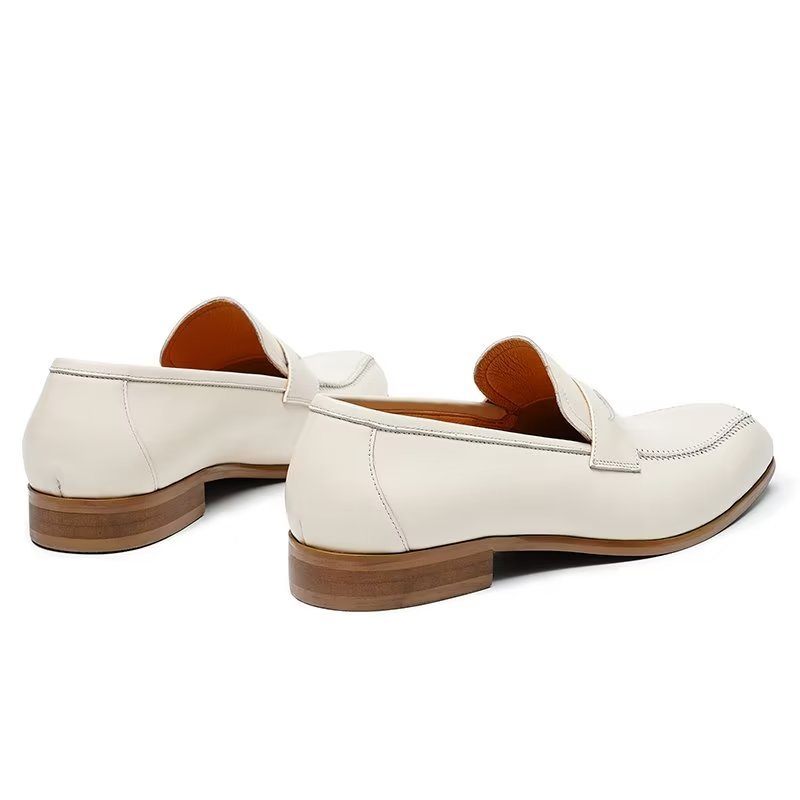 Férfi Formális Cipők Dombornyomott Elegance Slip-on Négyzetes Orrú Ruhacipő - Fehér