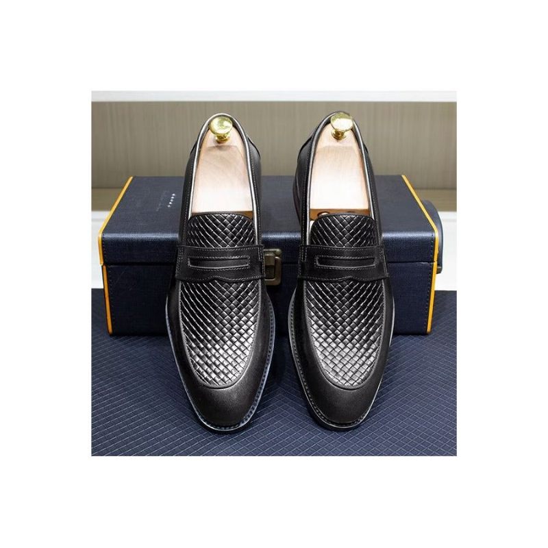 Férfi Formális Cipők Elegáns Klasszikus Bőr Brogue Slip-ons - Fekete