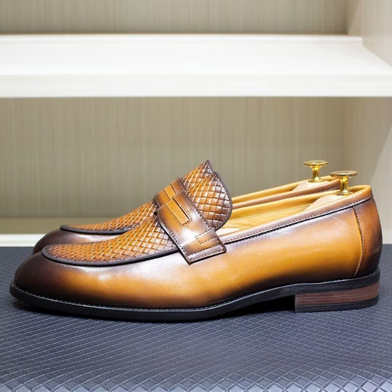 Férfi Formális Cipők Elegáns Klasszikus Bőr Brogue Slip-ons - Barna