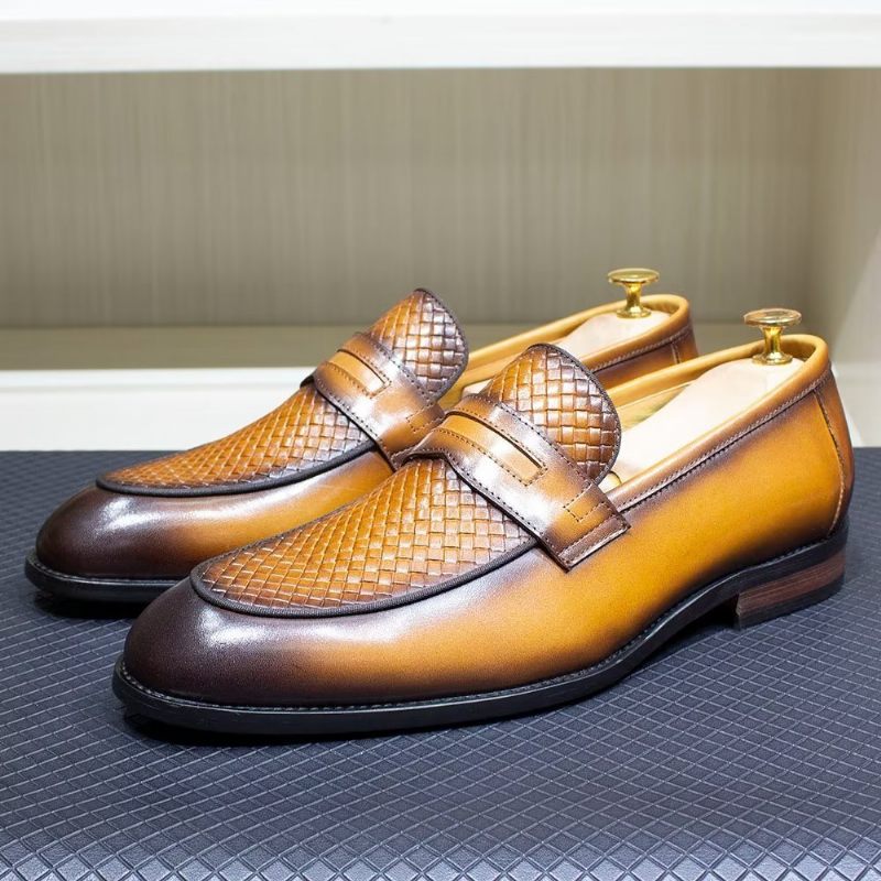 Férfi Formális Cipők Elegáns Klasszikus Bőr Brogue Slip-ons - Barna