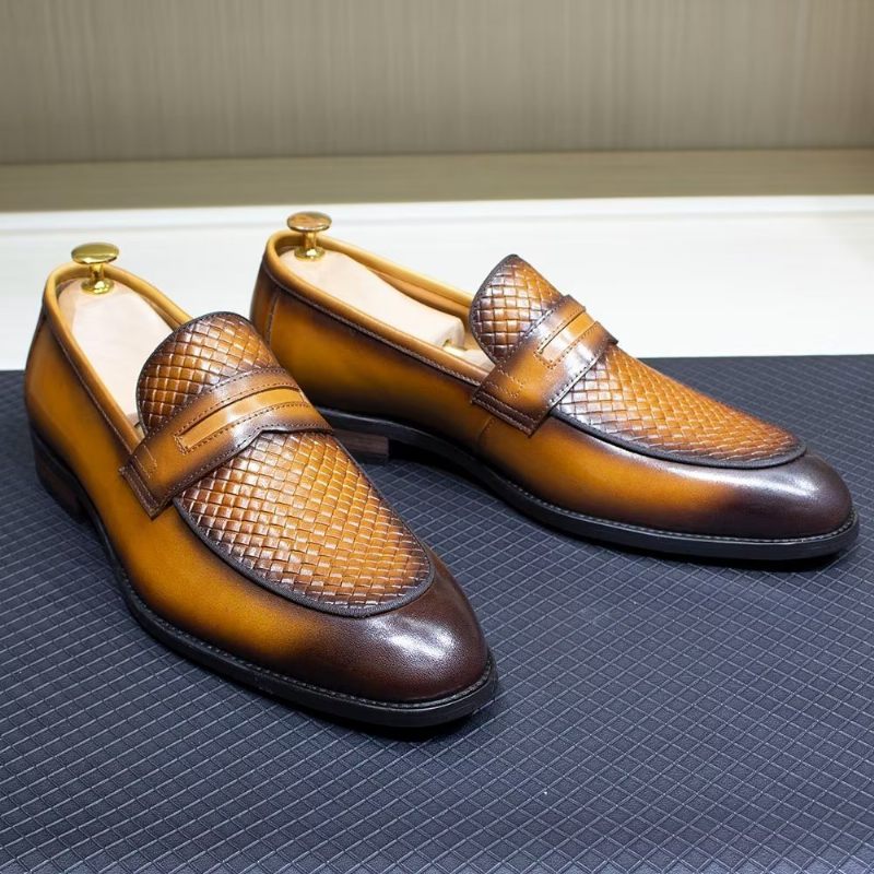 Férfi Formális Cipők Elegáns Klasszikus Bőr Brogue Slip-ons - Barna