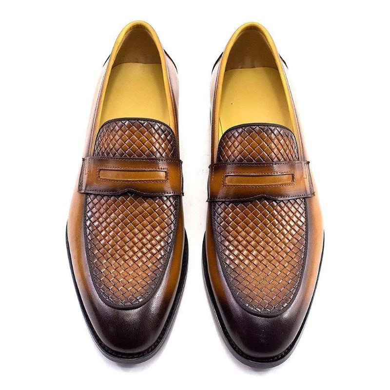 Férfi Formális Cipők Elegáns Klasszikus Bőr Brogue Slip-ons - Barna