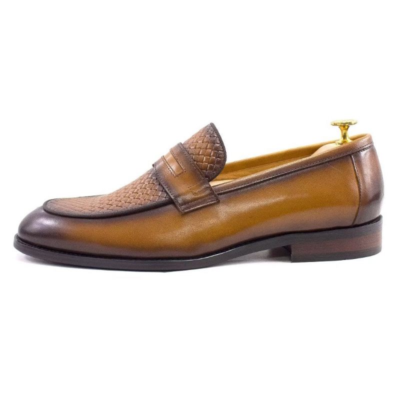 Férfi Formális Cipők Elegáns Klasszikus Bőr Brogue Slip-ons - Barna