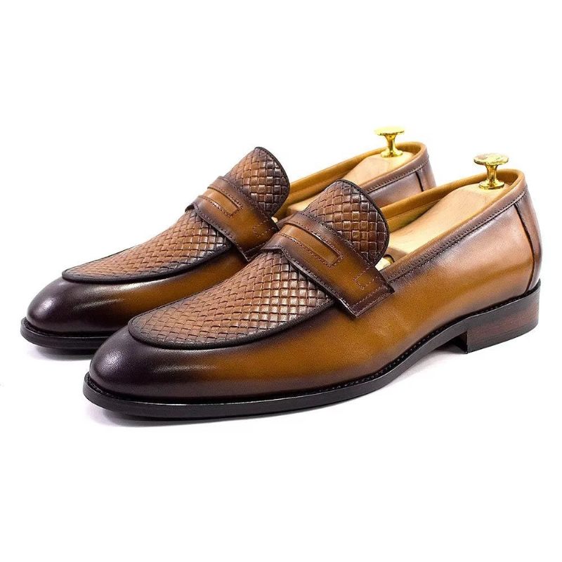 Férfi Formális Cipők Elegáns Klasszikus Bőr Brogue Slip-ons - Barna