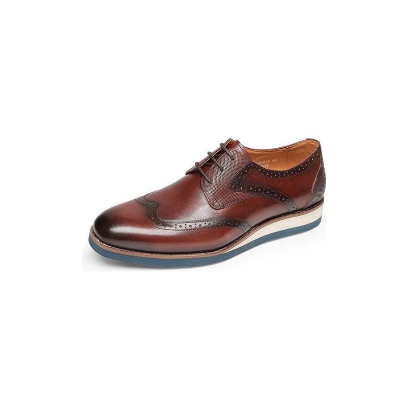 Férfi Hivatalos Cipő Egzotikus Textúrájú Wingtip Oxford Alkalmi - Kávé