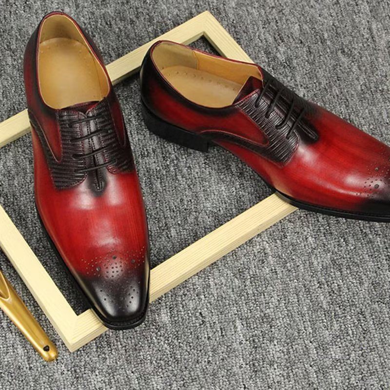 Férfi Hivatalos Cipő Elegáns Esküvői Brogues - Piros