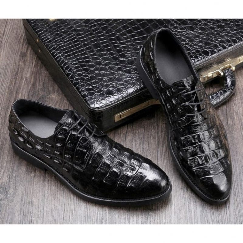 Férfi Hivatalos Cipő Luxus Dombornyomott Bőr Oxford Brogues - Fekete