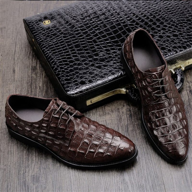 Férfi Hivatalos Cipő Luxus Dombornyomott Bőr Oxford Brogues - Kávé