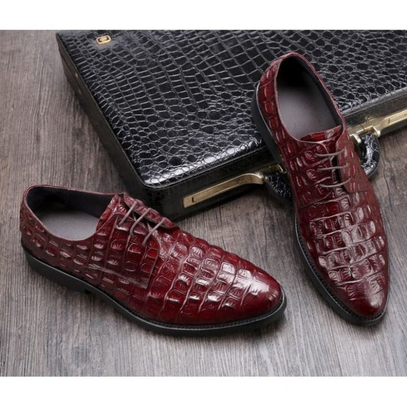 Férfi Hivatalos Cipő Luxus Dombornyomott Bőr Oxford Brogues - Piros