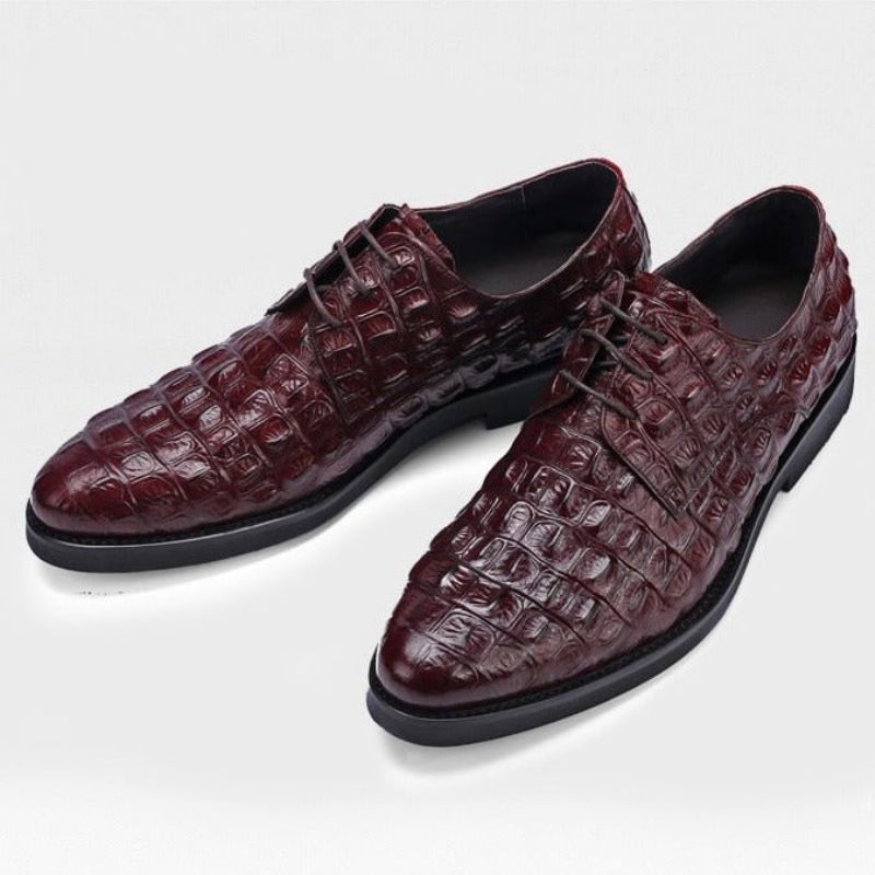 Férfi Hivatalos Cipő Luxus Dombornyomott Bőr Oxford Brogues - Piros