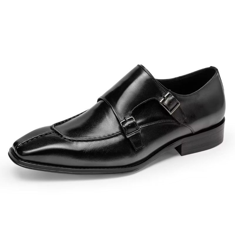 Férfi Hivatalos Cipő Monkstrap Elegáns Tehénbőr Ruhacipő - Fekete