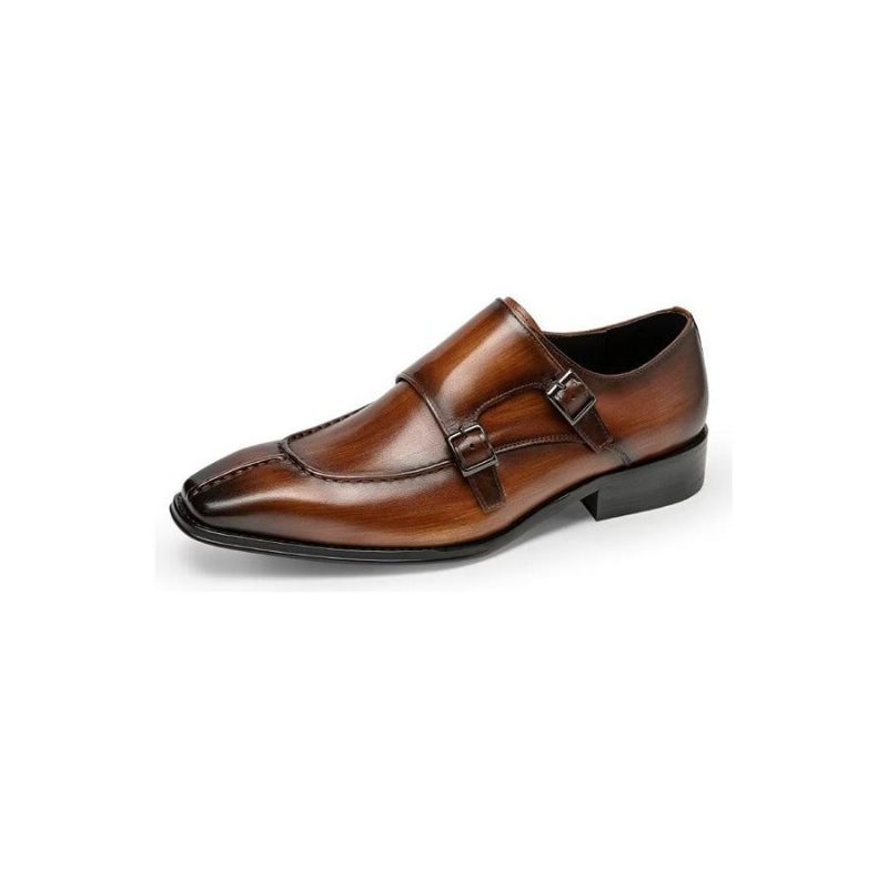 Férfi Hivatalos Cipő Monkstrap Elegáns Tehénbőr Ruhacipő - Kávé