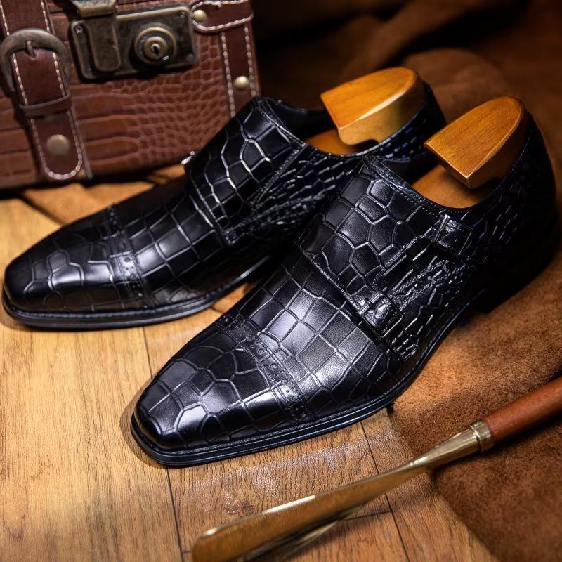 Férfi Hivatalos Cipő Monkstraps Ruhacipő - Fekete