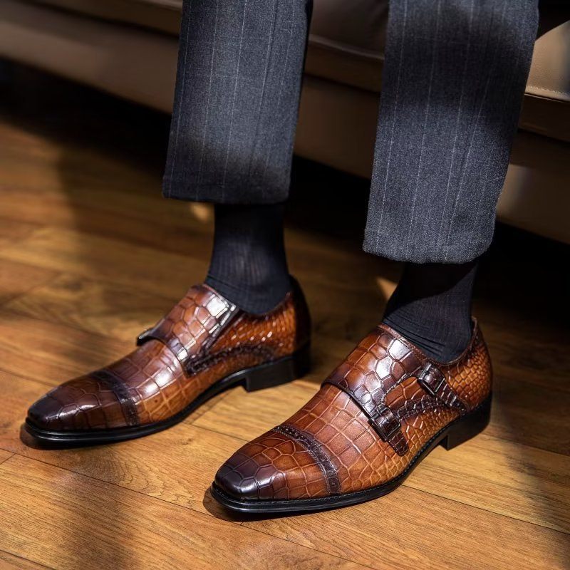 Férfi Hivatalos Cipő Monkstraps Ruhacipő - Kávé