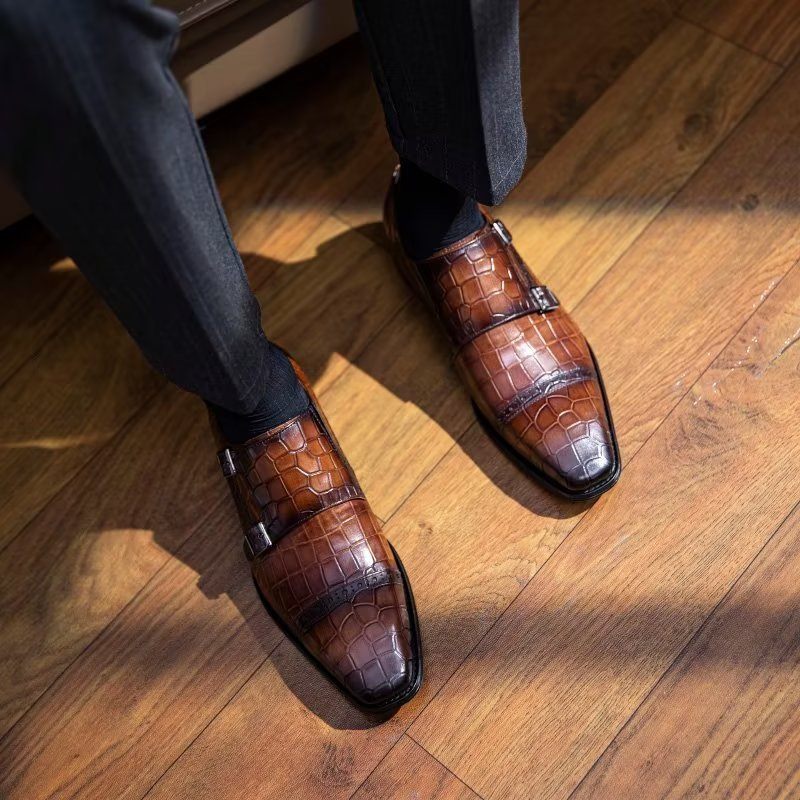 Férfi Hivatalos Cipő Monkstraps Ruhacipő - Kávé