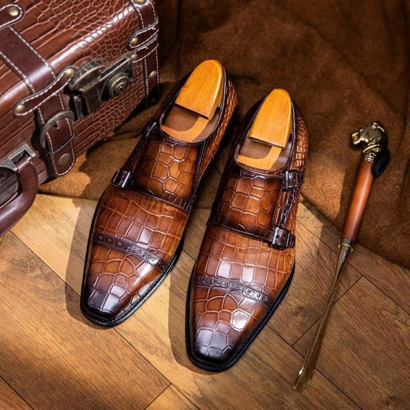 Férfi Hivatalos Cipő Monkstraps Ruhacipő - Kávé